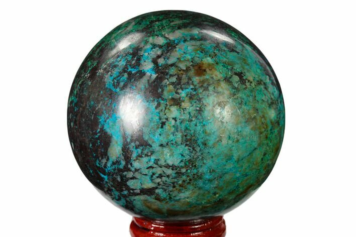 Polished Malachite & Chrysocolla Sphere - Peru #156475